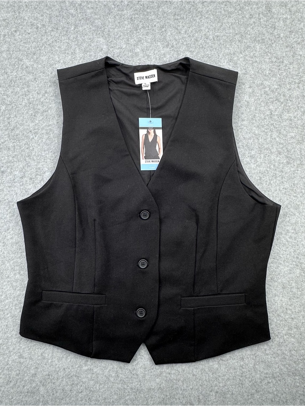 NWT Steve Madden Black Tailored Vest - Women’s